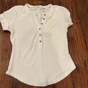 Pilcro Cream Henley Top